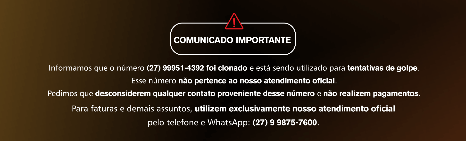 Comunicado importante