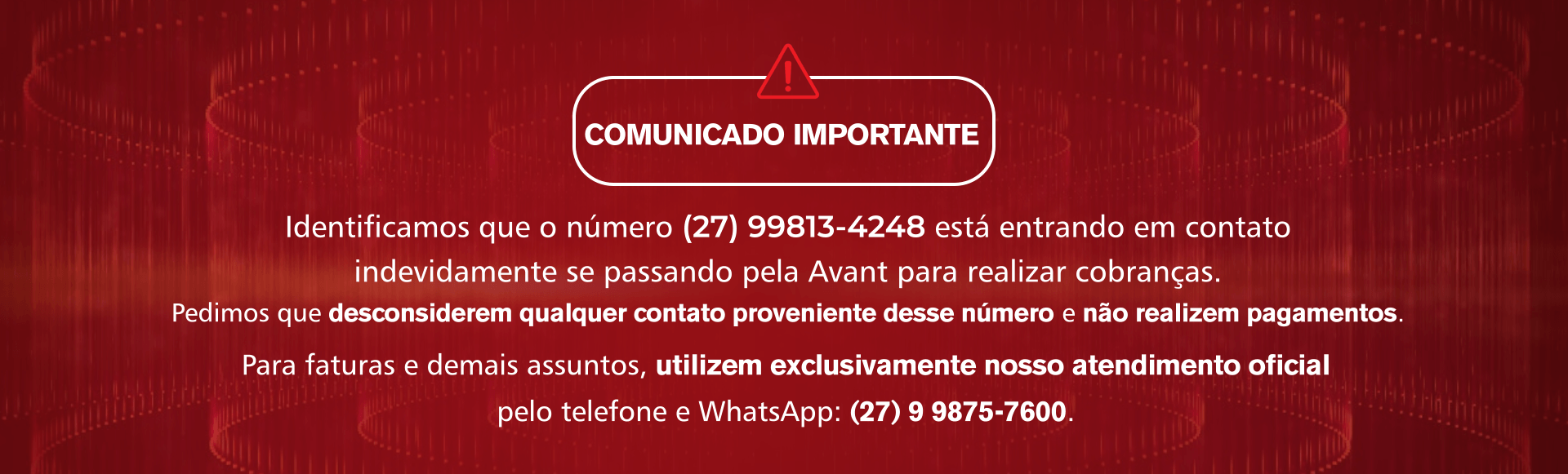 Comunicado importante